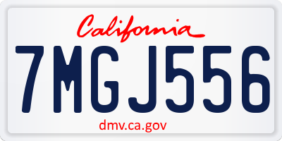 CA license plate 7MGJ556