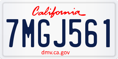 CA license plate 7MGJ561