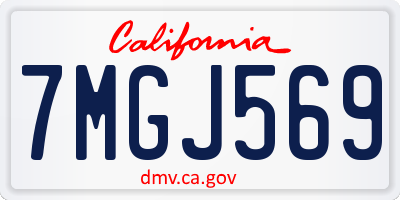 CA license plate 7MGJ569