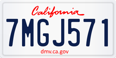 CA license plate 7MGJ571