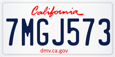 CA license plate 7MGJ573