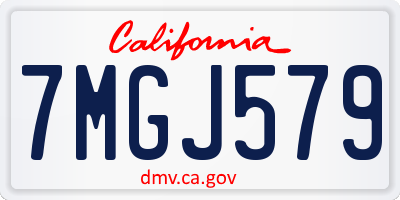 CA license plate 7MGJ579