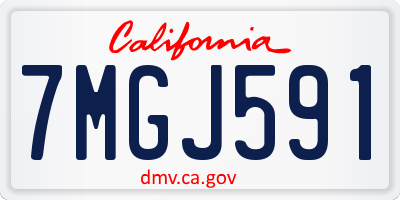 CA license plate 7MGJ591