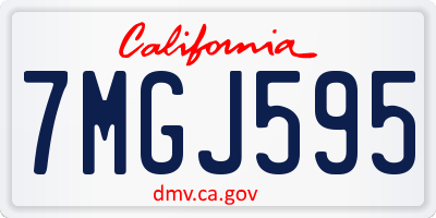 CA license plate 7MGJ595