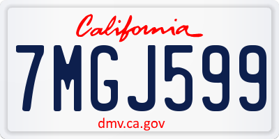 CA license plate 7MGJ599