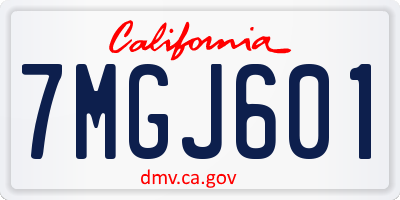 CA license plate 7MGJ601