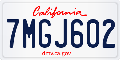 CA license plate 7MGJ602