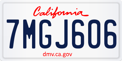 CA license plate 7MGJ606