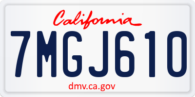 CA license plate 7MGJ610