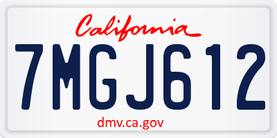 CA license plate 7MGJ612