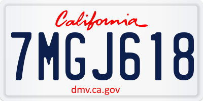 CA license plate 7MGJ618