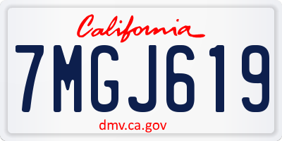 CA license plate 7MGJ619