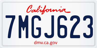 CA license plate 7MGJ623