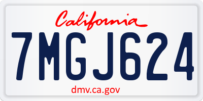 CA license plate 7MGJ624