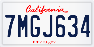CA license plate 7MGJ634
