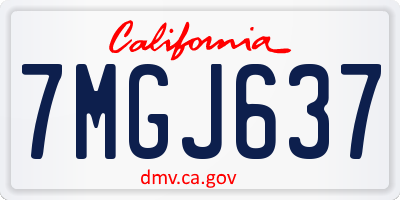 CA license plate 7MGJ637