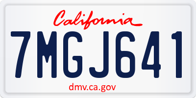 CA license plate 7MGJ641