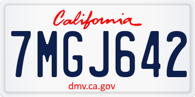 CA license plate 7MGJ642