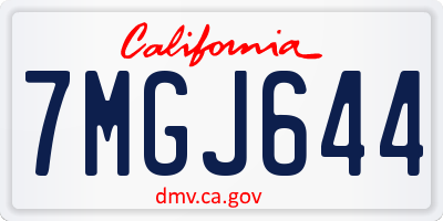 CA license plate 7MGJ644