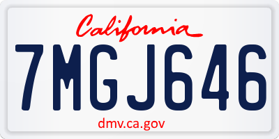 CA license plate 7MGJ646