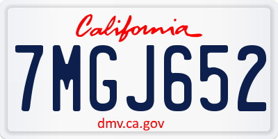 CA license plate 7MGJ652