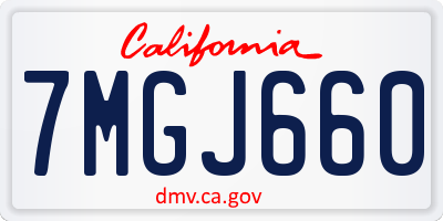 CA license plate 7MGJ660