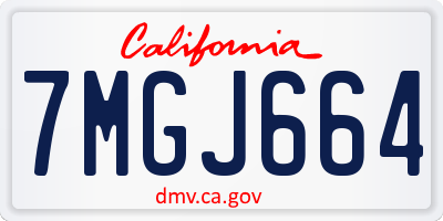 CA license plate 7MGJ664