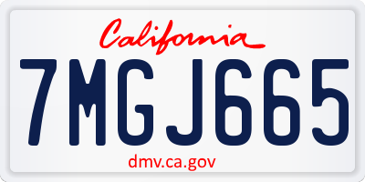CA license plate 7MGJ665
