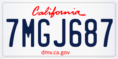 CA license plate 7MGJ687