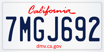CA license plate 7MGJ692
