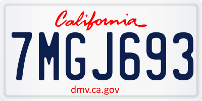 CA license plate 7MGJ693