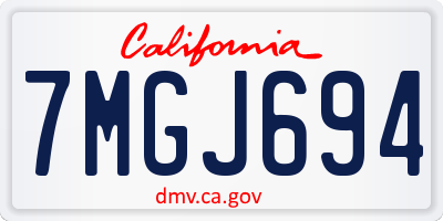 CA license plate 7MGJ694