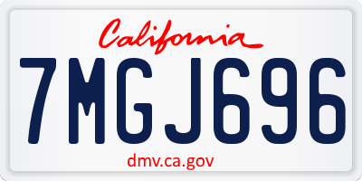 CA license plate 7MGJ696