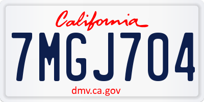 CA license plate 7MGJ704