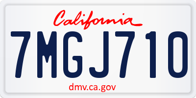 CA license plate 7MGJ710