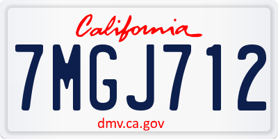 CA license plate 7MGJ712