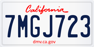 CA license plate 7MGJ723