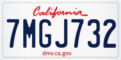 CA license plate 7MGJ732