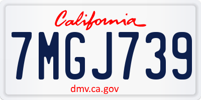 CA license plate 7MGJ739