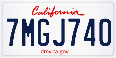 CA license plate 7MGJ740