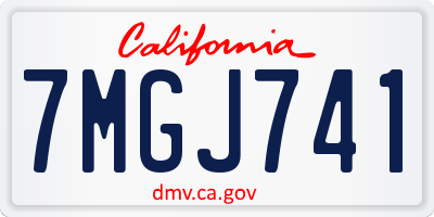 CA license plate 7MGJ741
