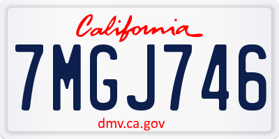 CA license plate 7MGJ746
