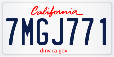 CA license plate 7MGJ771