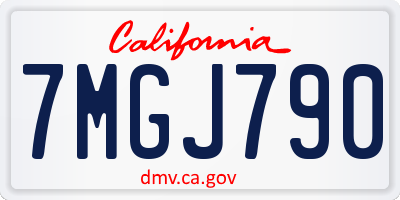 CA license plate 7MGJ790