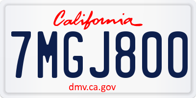 CA license plate 7MGJ800