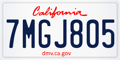 CA license plate 7MGJ805