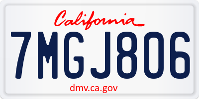 CA license plate 7MGJ806
