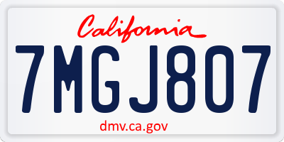 CA license plate 7MGJ807