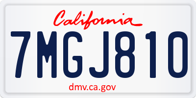 CA license plate 7MGJ810