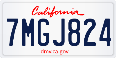 CA license plate 7MGJ824